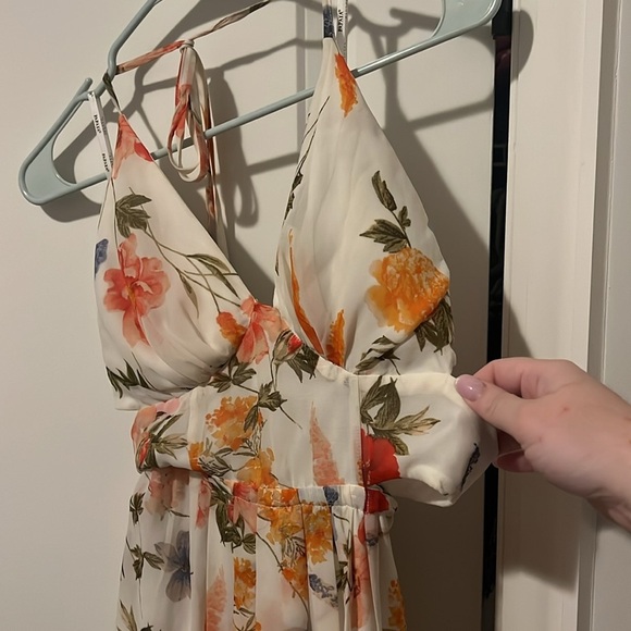 Papaya size Medium Maxi Sundress w slit and cutouts on side, mini skirt lined - Picture 4 of 11